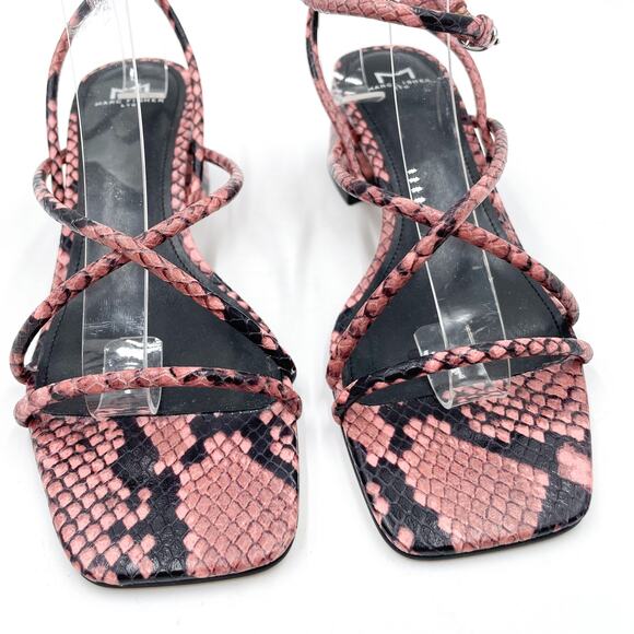 Marc Fisher Jared Sandals Pink Multi Snake Print Leather Ankle Strap Sz‎ 6.5 - Picture 6 of 11